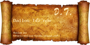 Dallos Tünde névjegykártya
